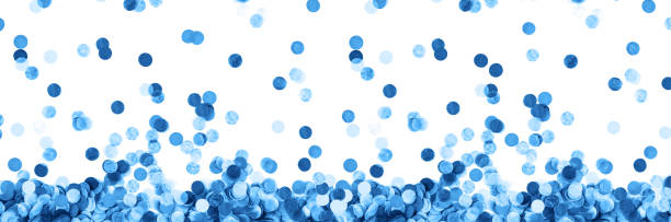 istock Banner made from blue confetti isolated on white background. 1211706743