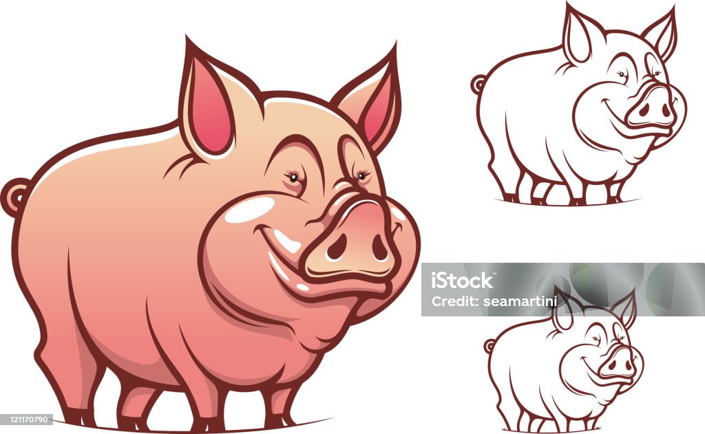 Śmieszna świnia - Grafika wektorowa royalty-free (Abstrakcja)
