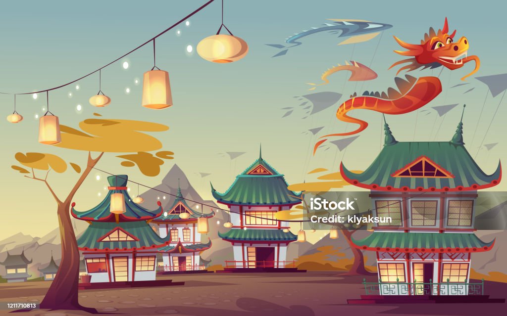 Illustration Of Weifang Kite Festival In China Stock Illustration -  Download Image Now - China - East Asia, Landscape - Scenery, Travel - iStock