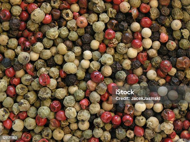 Pimienta En Primer Plano De Fondo De Semillas Foto de stock y más banco de imágenes de Aderezo - Aderezo, Alimento, Blanco - Color