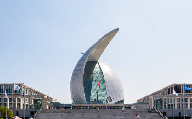 Shanghai, China - October 3, 2019: China Maritime Museum at Lingang New area of Free-Trade Zone, Pudong District, Shanghai, China. Modern architecture.