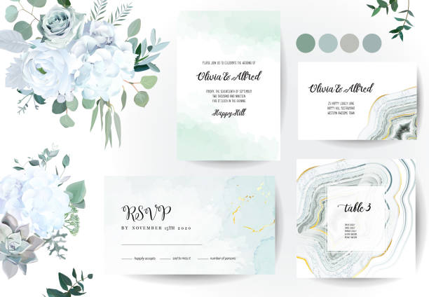 Set of jade crystal geode green horizontal vector frames, flowers Set of jade crystal geode green horizontal vector frames, flowers.Stylish sage color textured cards.Gold border.Sparkling gems.Natural stone.Trendy wedding watercolor invitations.Isolated and editable jade stock illustrations