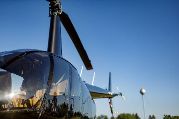 istock Helicopter cockpit and rotors 1211719732