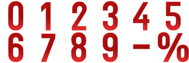 istock numbers 3d red percentage sign minus symbol set 1211720429