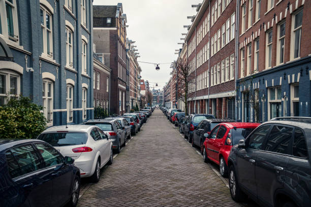 Rainy day on the streets of Amsterdam
