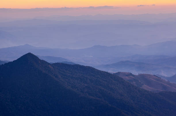 Sunrise sky on kew fin view point, Lampang Thailand