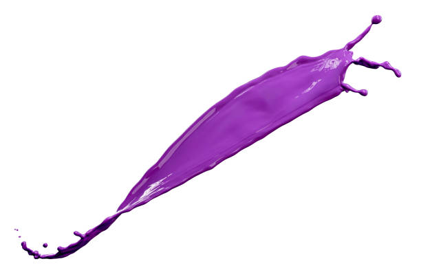 istock Beautiful purple paint splashes isolated on white background 1211730588