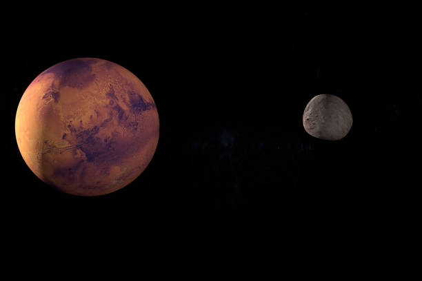 istock Pallas asteroid orbiting near of Mars planet. 3d render 1211739915