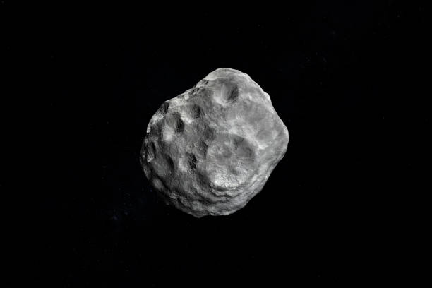istock Nereid, third largest moon of Neptune, rotating. 3d render 1211739928