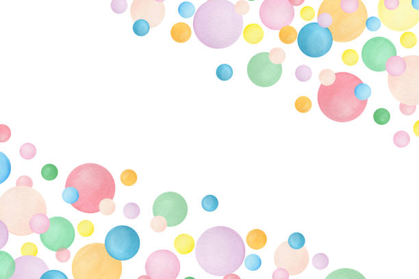 istock watercolor frame bubbles background, card design illustration with pastel colored circles and copy space, card template design for anniversary, party, wedding, joyful bubble decoration 1211743490