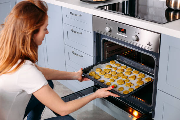 istock Strawberry chip cookies on baking pan 1211746346