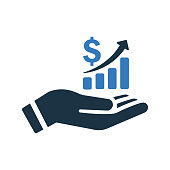istock Profit analysis icon, earning growth 1211747338