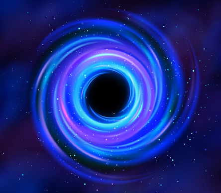Black hole in space. Abstract space vector illustration