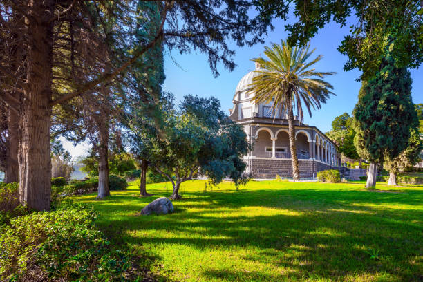 istock Blooming huge park around the monastery 1211753304