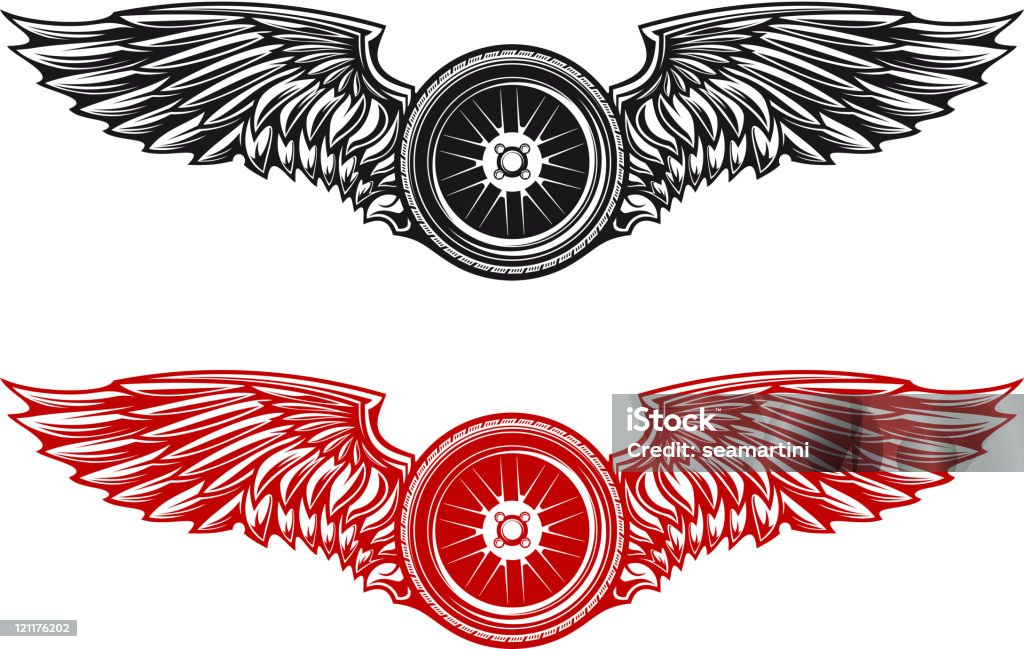 レースのシンボル - 動物の翼のロイヤリティフリーベクトルアート