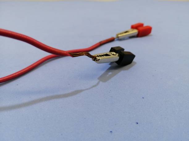 istock Crocodile probes attached to a copper wire 1211763478
