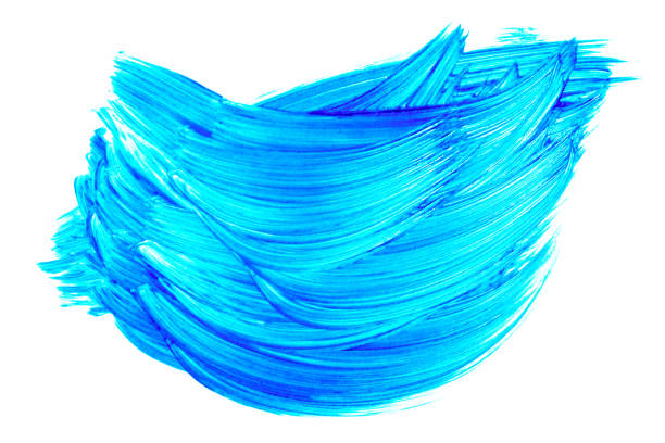 istock Blue turquoise brush stroke isolated on white background. Turquoise abstract stroke. Colorful watercolor brush stroke. 1211763903