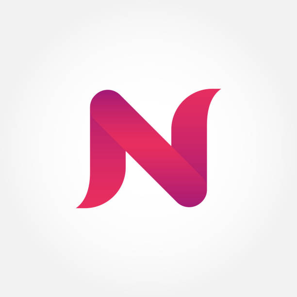 początkowa litera n logo design z kreatywnym nowoczesnym szablonem wektorowym. creative abstract letter n logo vector - letter n alphabet three dimensional shape red stock illustrations