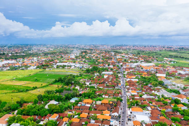 istock Bali, Canggu central street from above. 1211764822
