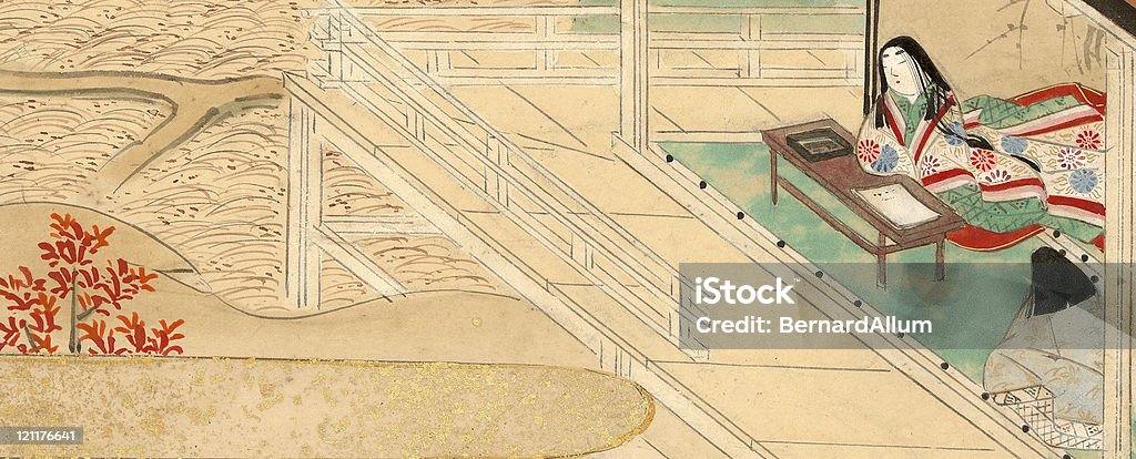 Concubina giapponese e pubblico - Illustrazione stock royalty-free di Cinese