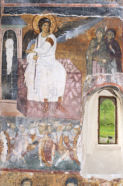 istock White Angel or Myrrhbearers on Christ's Grave 121176739
