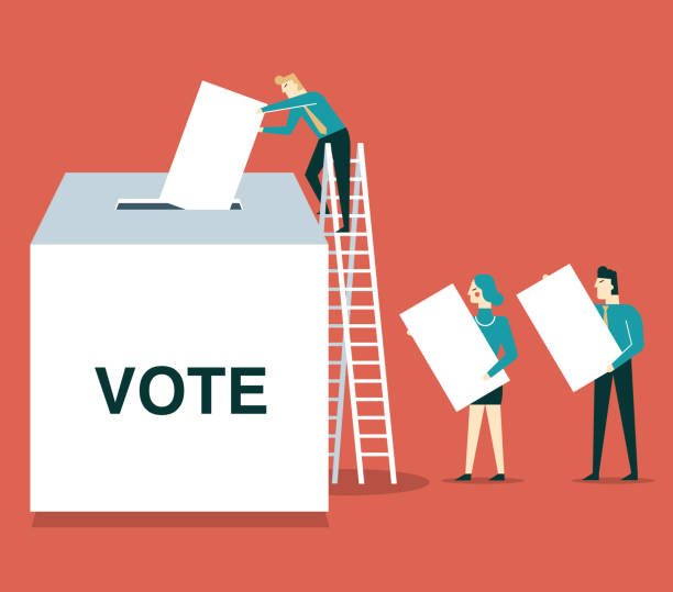Voters Polling Place stock illustration voting queues stock illustrations