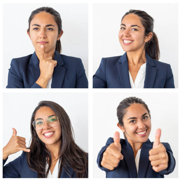 istock Young business lady portrait set 1211771420