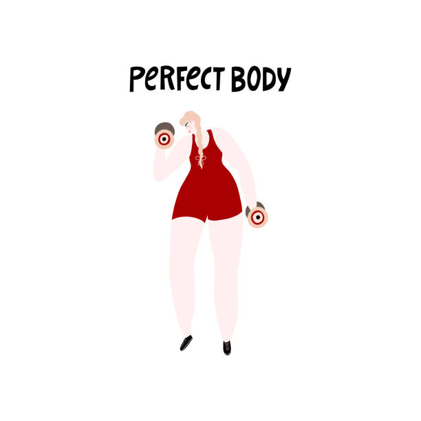 ilustrações, clipart, desenhos animados e ícones de corpo perfeito. ilustração fitness de uma mulher forte malhando com halteres - kettle bell sport women muscular build