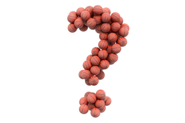 istock Question mark from basketball balls, 3D rendering isolated on white background 1211772346