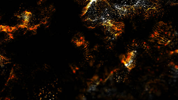 istock Gold and black color digital particles wave flow abstract technology background concept. 1211772457