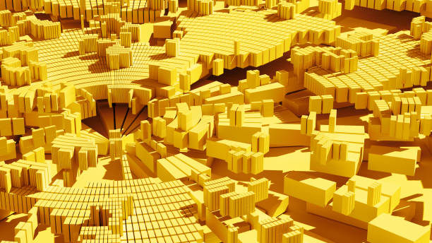 istock 3d render of abstract circular shape divided in segments with hard shadow 1211777803