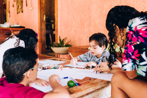 istock Group of children drawing 1211781291