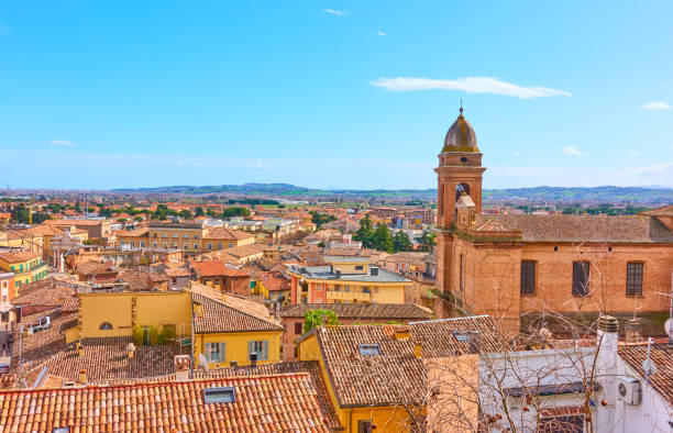 istock Panoramic view of small italian town Santarcangelo di Romagna 1211782040