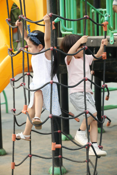 Happy children play outside