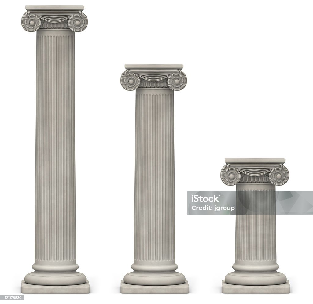 Columnas iónica en blanco - Foto de stock de Columna arquitectónica libre de derechos