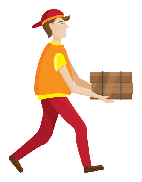 pizza-lieferant. - pizza delivering running men stock-grafiken, -clipart, -cartoons und -symbole