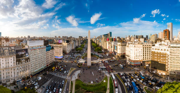 Buenos Aires Skyline Buenos Aires Skyline Aerial View argentina stock pictures, royalty-free photos & images