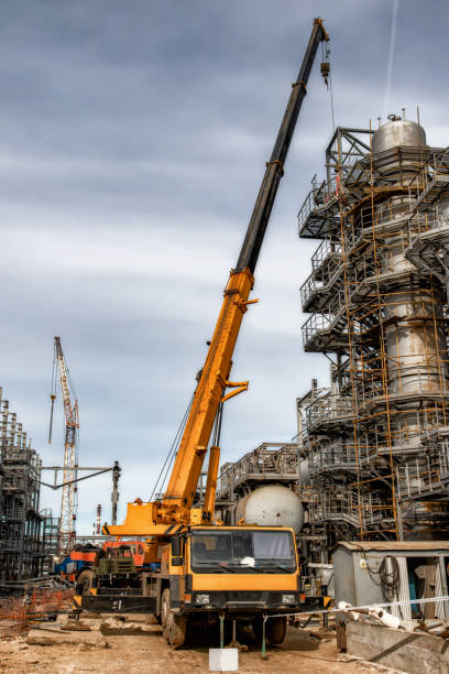 istock A large yellow car crane stands on the construction site 1211805813