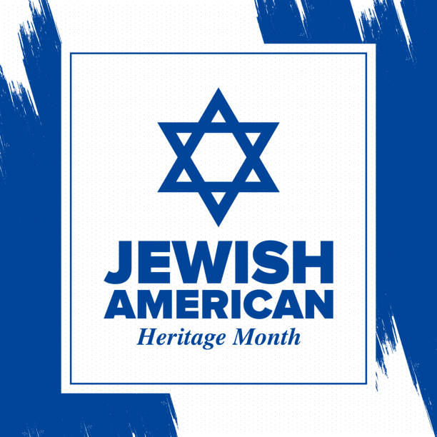 ilustrações, clipart, desenhos animados e ícones de mês da herança judaica americana. celebrado anualmente em maio. contribuição judaica americana para a história dos estados unidos. estrela de david. símbolo de israel. pôster, cartão, banner e fundo. vetor - jewish tradition