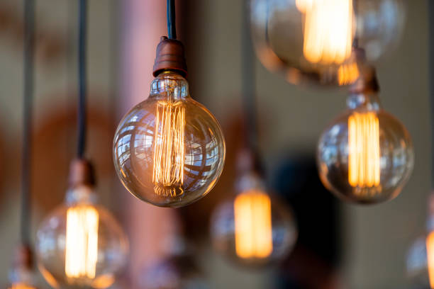 istock Decorative lamps with apparent filament. 1211807313