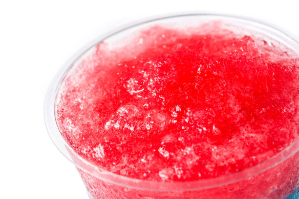 istock Strawberry slushie in plastic cup 1211807840