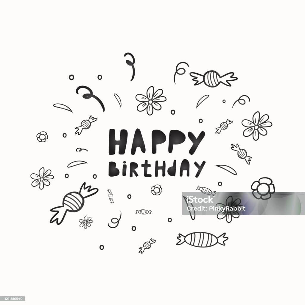 Chúc Mừng Sinh Nhật Hình Minh Họa Vector Theo Phong Cách Doodle ...