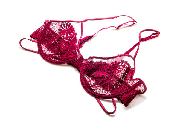 istock Underwear, red bra isolated on white 1211811976
