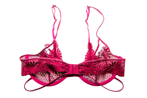 istock Underwear, red bra isolated on white 1211812089