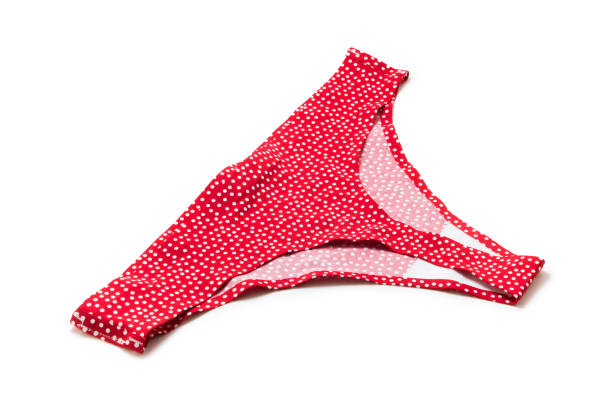 istock Underwear, red white polka dot panties isolated on white 1211812202