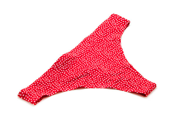istock Underwear, red white polka dot panties isolated on white 1211812232