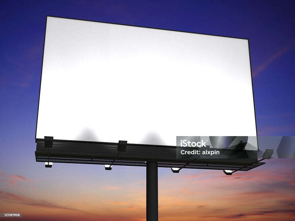 Большой рекламный щит с пустым пространством - Стоковые фото Восход солнца роялти-фри