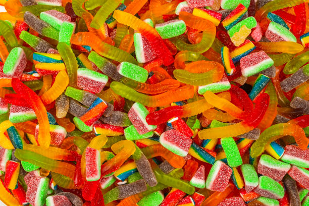 istock Assorted gummy candies. Top view. Jelly  sweets background. 1211820506