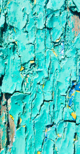 abstrakter hintergrund aus türkisfarbenen peelingfarben - peeling paint abandoned old stock-fotos und bilder