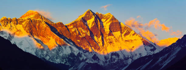 istock Himalayas at sunset: Nuptse peaks, Everest, Lhotse 1211836678
